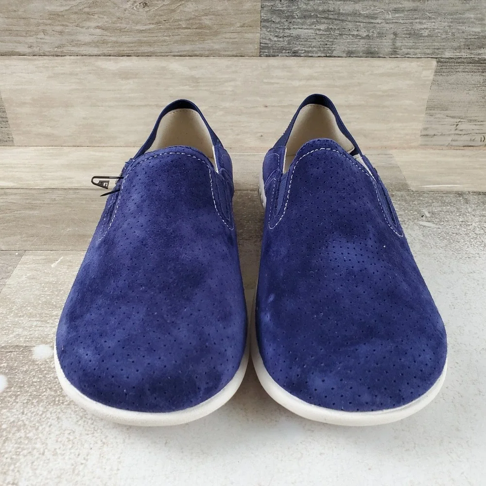 Spenco Siesta Convertible Womens Shoes Sz 6 Patriot Blue Suede Slip On Sneakers